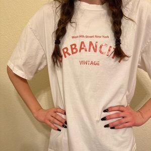 oversized white graphic tee